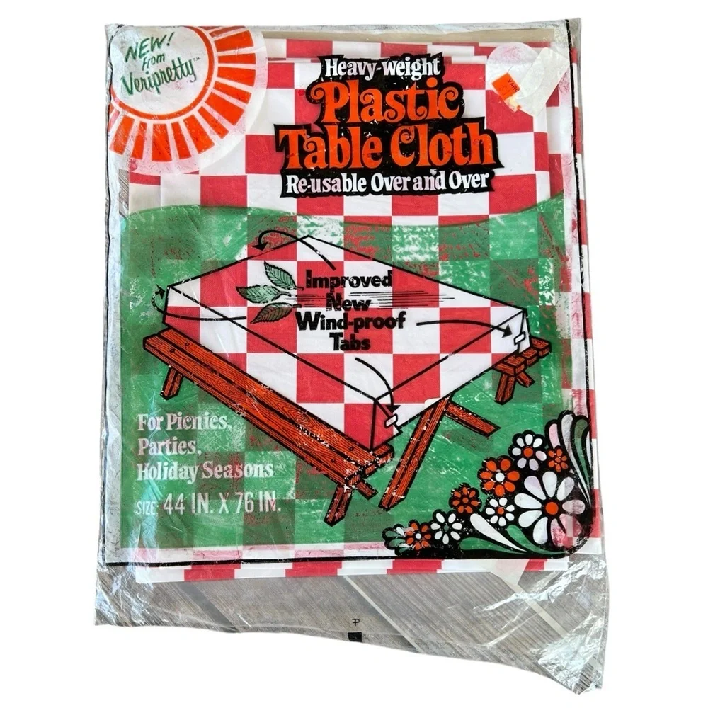VTG Picnic Tablecloth 3-Piece Bundle Red Green Check Dixie Veripretty Wellington